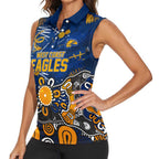 Personalized West Coast Eagles Women Sleeveless Polo Shirt Aboriginal Dot Painting Graffiti Style