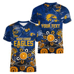 Personalized West Coast Eagles Women V-Neck T-Shirt Aboriginal Dot Painting Graffiti Style