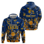 Personalized West Coast Eagles Zip Hoodie Aboriginal Dot Painting Graffiti Style