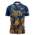 Personalized West Coast Eagles Zipper Polo Shirt Aboriginal Dot Painting Graffiti Style