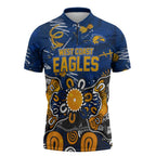 Personalized West Coast Eagles Zipper Polo Shirt Aboriginal Dot Painting Graffiti Style