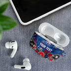 Personalized Western Bulldogs 100 Years Anniversary AirPods Case Aboriginal Dot Painting Graffiti Style