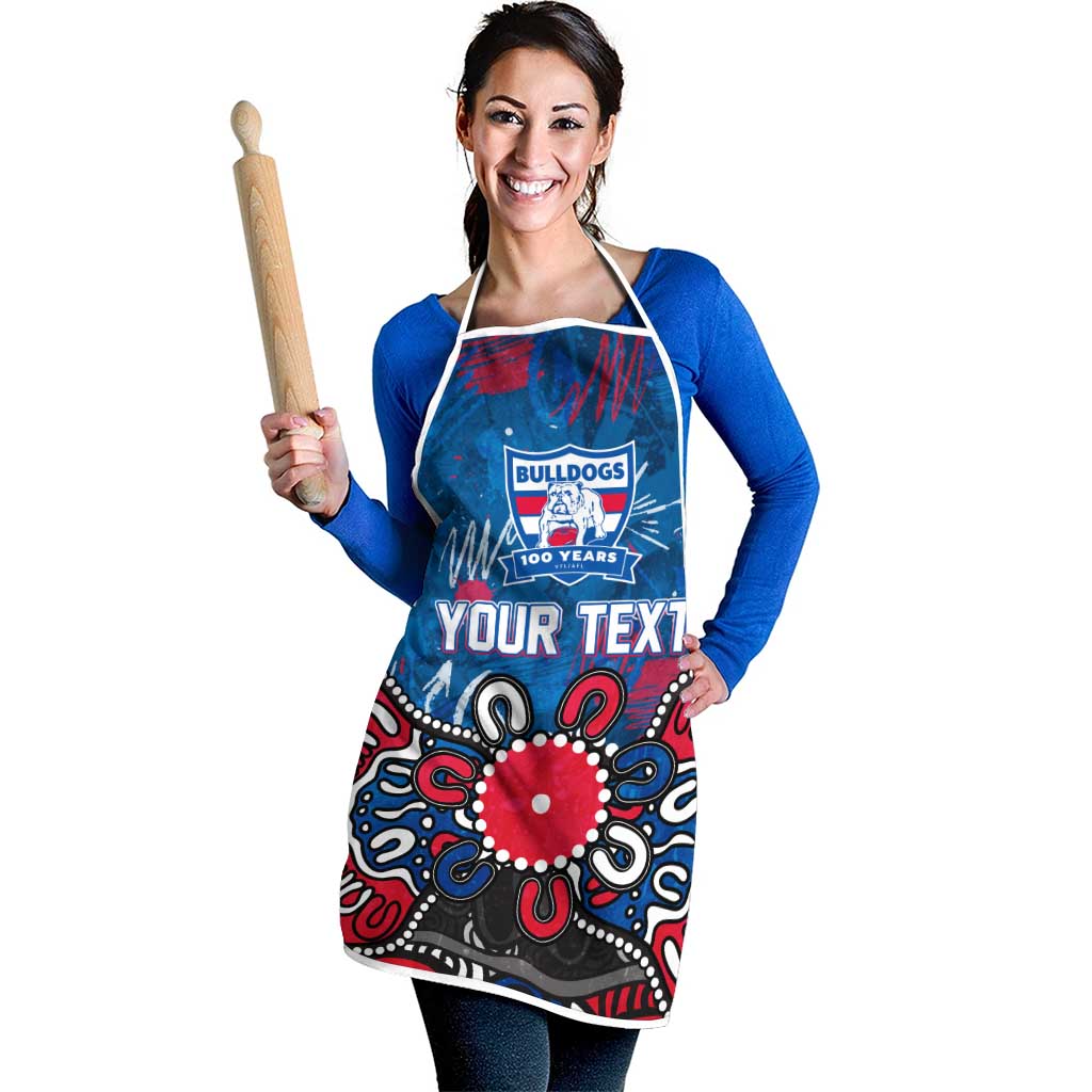 Personalized Western Bulldogs 100 Years Anniversary Apron Aboriginal Dot Painting Graffiti Style