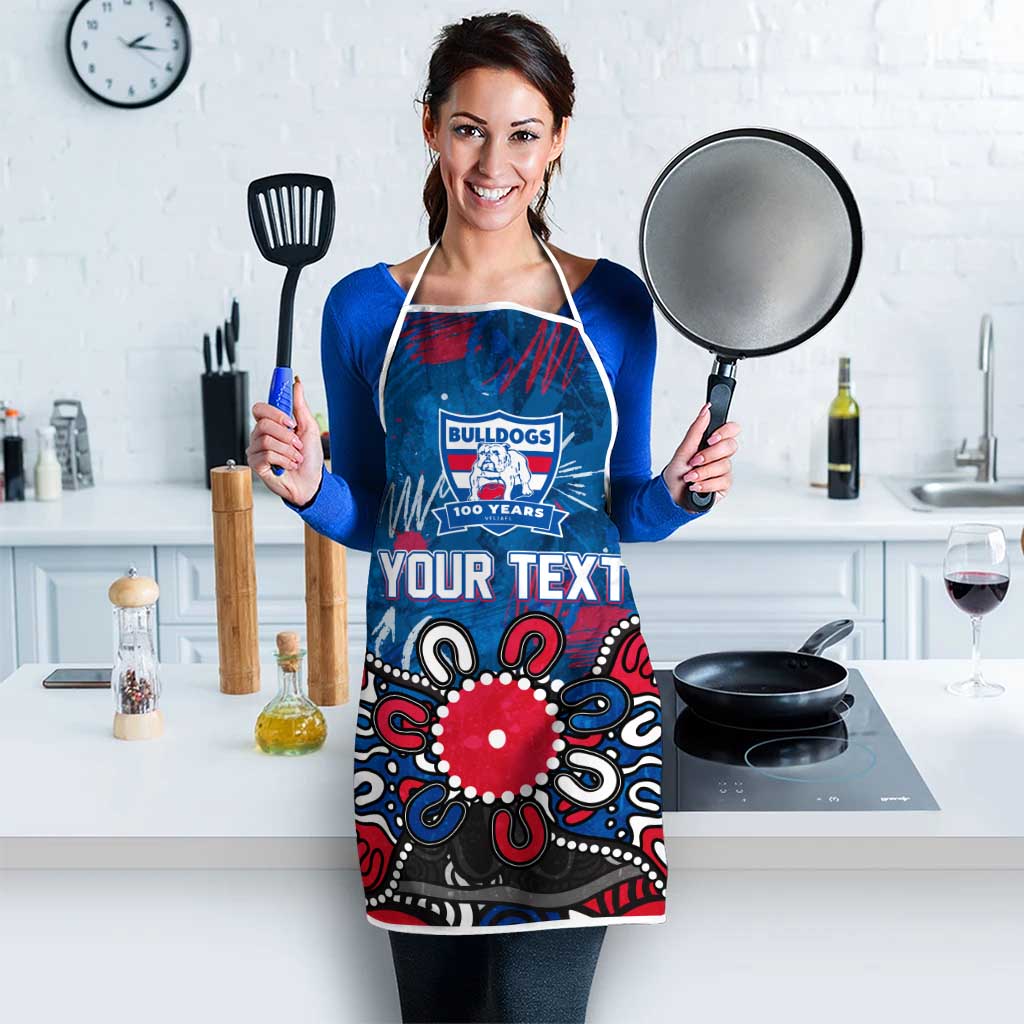 Personalized Western Bulldogs 100 Years Anniversary Apron Aboriginal Dot Painting Graffiti Style