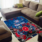 Personalized Western Bulldogs 100 Years Anniversary Area Rug Aboriginal Dot Painting Graffiti Style