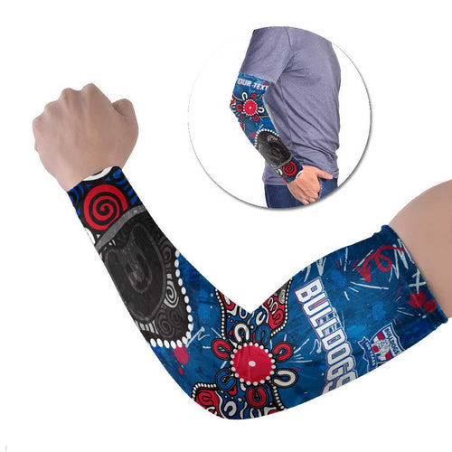 Personalized Western Bulldogs 100 Years Anniversary Arm Sleeves Aboriginal Dot Painting Graffiti Style