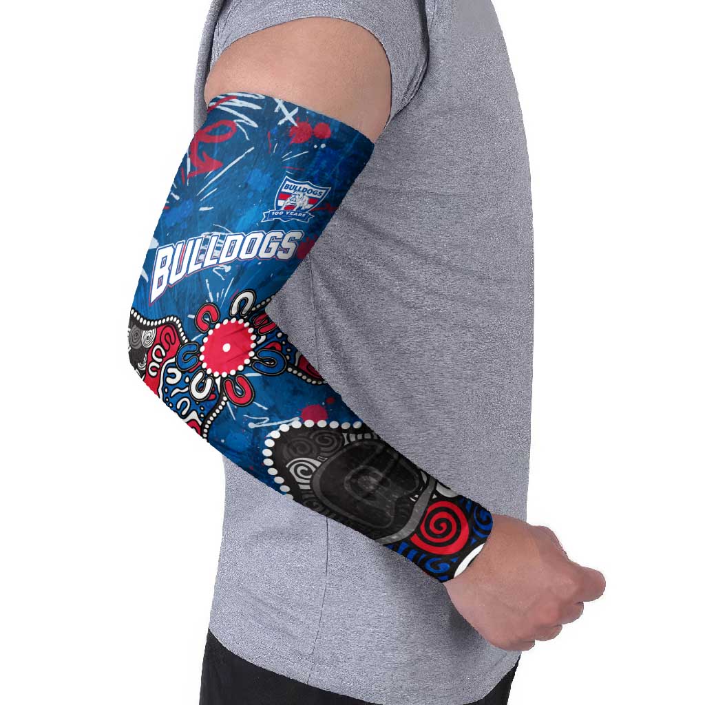 Personalized Western Bulldogs 100 Years Anniversary Arm Sleeves Aboriginal Dot Painting Graffiti Style