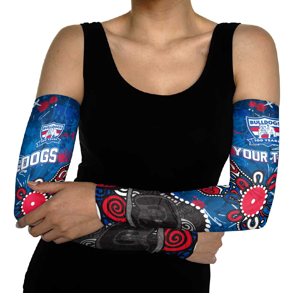 Personalized Western Bulldogs 100 Years Anniversary Arm Sleeves Aboriginal Dot Painting Graffiti Style