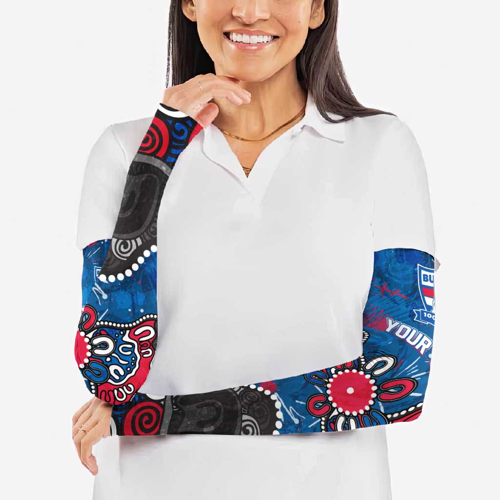 Personalized Western Bulldogs 100 Years Anniversary Arm Sleeves Aboriginal Dot Painting Graffiti Style
