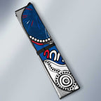 Personalized Western Bulldogs 100 Years Anniversary Auto Sun Shade Aboriginal Dot Painting Graffiti Style