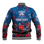 Personalized Western Bulldogs 100 Years Anniversary Baseball Jacket Aboriginal Dot Painting Graffiti Style
