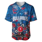 Personalized Western Bulldogs 100 Years Anniversary Baseball Jersey Aboriginal Dot Painting Graffiti Style