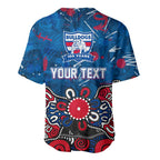 Personalized Western Bulldogs 100 Years Anniversary Baseball Jersey Aboriginal Dot Painting Graffiti Style