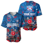 Personalized Western Bulldogs 100 Years Anniversary Baseball Jersey Aboriginal Dot Painting Graffiti Style