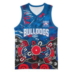 Personalized Western Bulldogs 100 Years Anniversary Basketball Jersey Aboriginal Dot Painting Graffiti Style