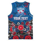 Personalized Western Bulldogs 100 Years Anniversary Basketball Jersey Aboriginal Dot Painting Graffiti Style