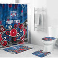 Personalized Western Bulldogs 100 Years Anniversary Bathroom Set Aboriginal Dot Painting Graffiti Style