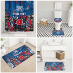 Personalized Western Bulldogs 100 Years Anniversary Bathroom Set Aboriginal Dot Painting Graffiti Style