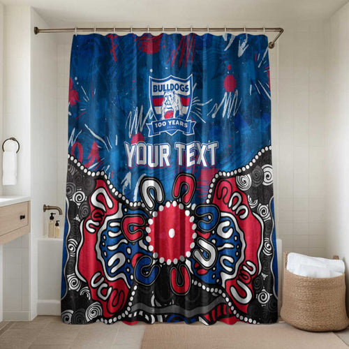 Personalized Western Bulldogs 100 Years Anniversary Bathroom Set Aboriginal Dot Painting Graffiti Style
