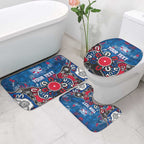 Personalized Western Bulldogs 100 Years Anniversary Bathroom Set Aboriginal Dot Painting Graffiti Style