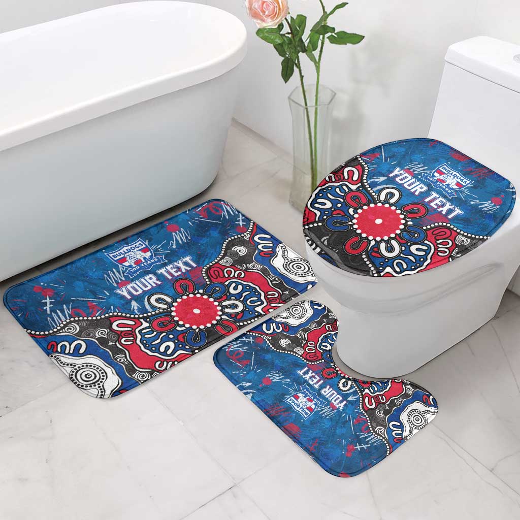 Personalized Western Bulldogs 100 Years Anniversary Bathroom Set Aboriginal Dot Painting Graffiti Style