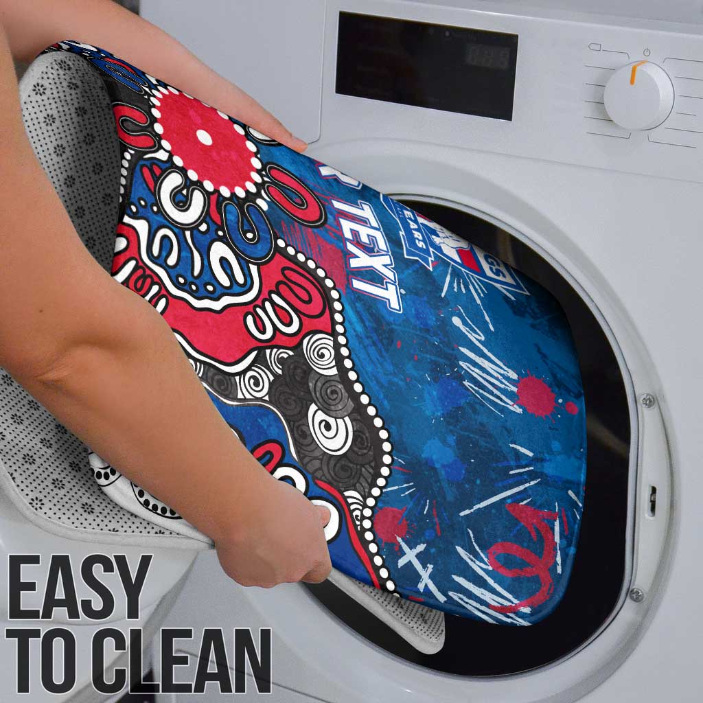 Personalized Western Bulldogs 100 Years Anniversary Bathroom Set Aboriginal Dot Painting Graffiti Style