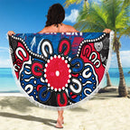Personalized Western Bulldogs 100 Years Anniversary Beach Blanket Aboriginal Dot Painting Graffiti Style