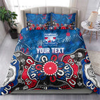 Personalized Western Bulldogs 100 Years Anniversary Bedding Set Aboriginal Dot Painting Graffiti Style