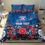 Personalized Western Bulldogs 100 Years Anniversary Bedding Set Aboriginal Dot Painting Graffiti Style