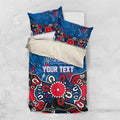 Personalized Western Bulldogs 100 Years Anniversary Bedding Set Aboriginal Dot Painting Graffiti Style