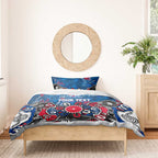 Personalized Western Bulldogs 100 Years Anniversary Bedding Set Aboriginal Dot Painting Graffiti Style