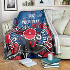 Personalized Western Bulldogs 100 Years Anniversary Blanket Aboriginal Dot Painting Graffiti Style