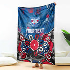 Personalized Western Bulldogs 100 Years Anniversary Blanket Aboriginal Dot Painting Graffiti Style