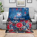Personalized Western Bulldogs 100 Years Anniversary Blanket Aboriginal Dot Painting Graffiti Style