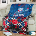 Personalized Western Bulldogs 100 Years Anniversary Blanket Aboriginal Dot Painting Graffiti Style