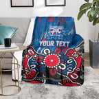 Personalized Western Bulldogs 100 Years Anniversary Blanket Aboriginal Dot Painting Graffiti Style