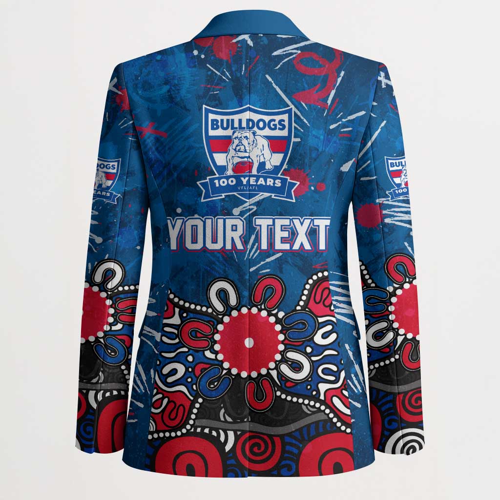 Personalized Western Bulldogs 100 Years Anniversary Blazer Aboriginal Dot Painting Graffiti Style