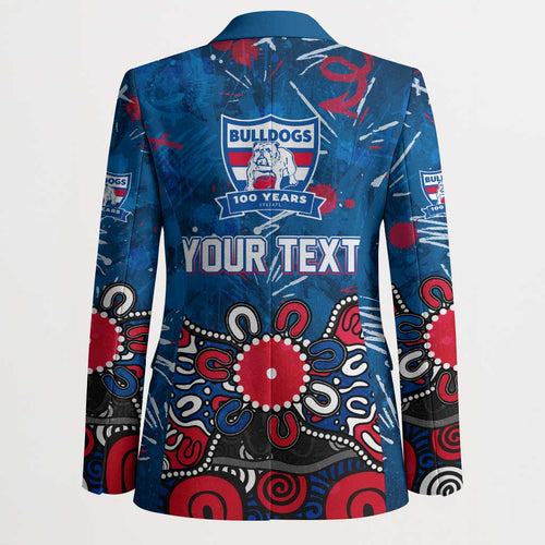 Personalized Western Bulldogs 100 Years Anniversary Blazer Aboriginal Dot Painting Graffiti Style