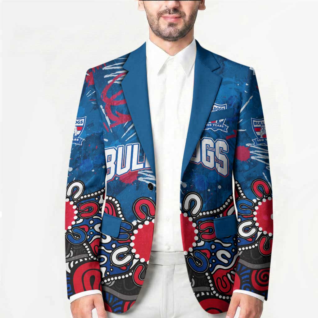 Personalized Western Bulldogs 100 Years Anniversary Blazer Aboriginal Dot Painting Graffiti Style