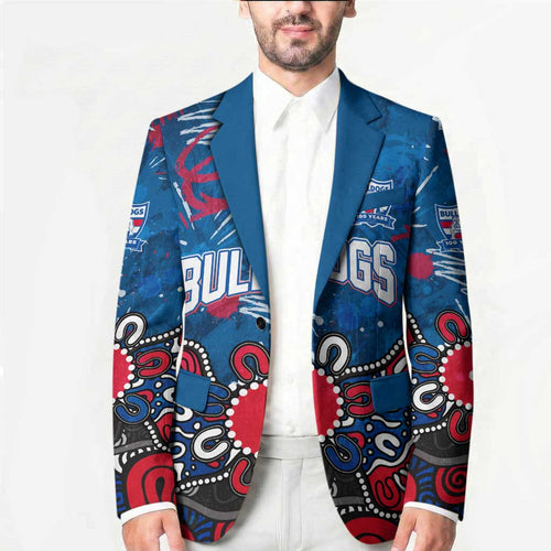 Personalized Western Bulldogs 100 Years Anniversary Blazer Aboriginal Dot Painting Graffiti Style