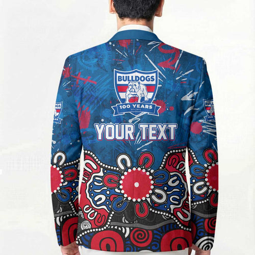 Personalized Western Bulldogs 100 Years Anniversary Blazer Aboriginal Dot Painting Graffiti Style