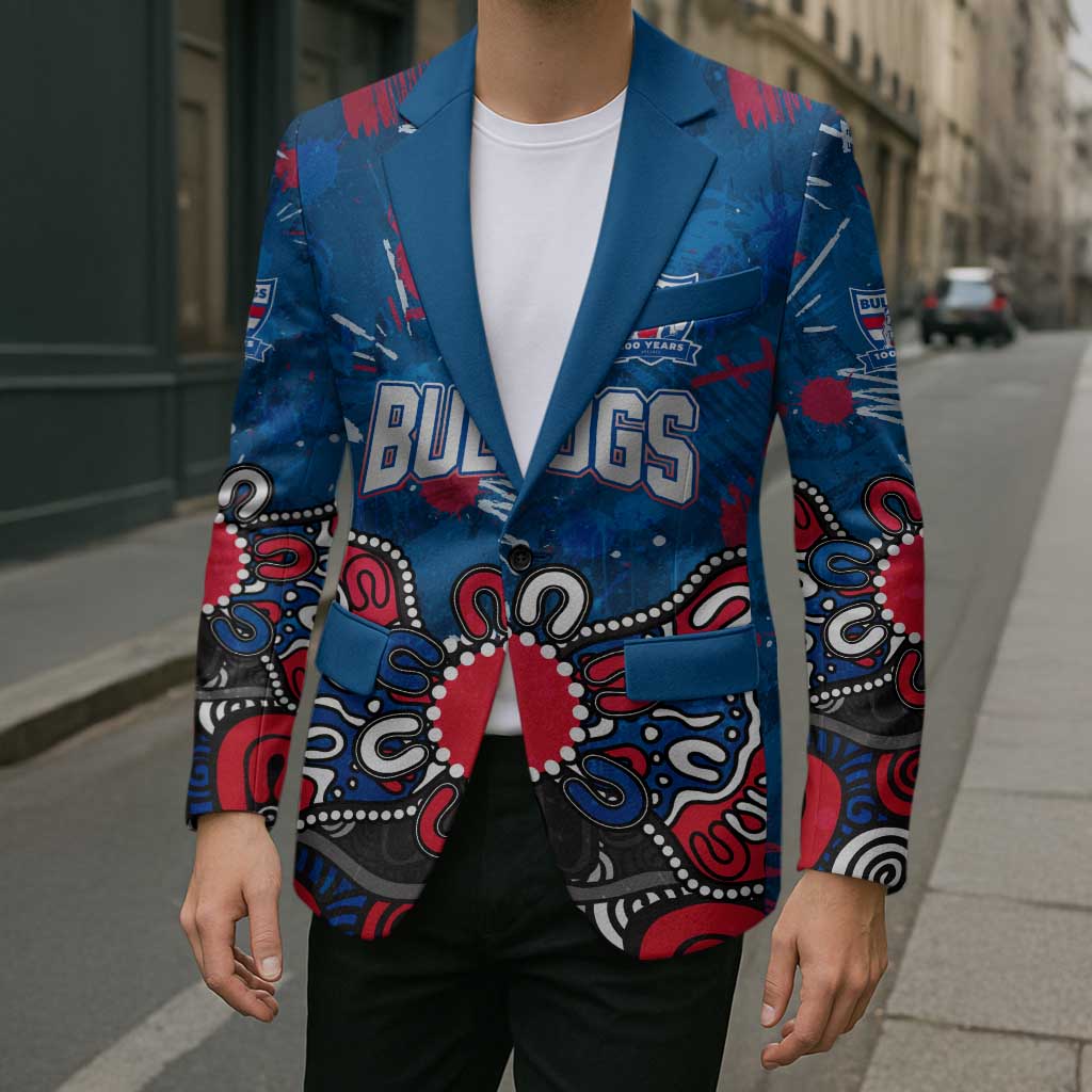 Personalized Western Bulldogs 100 Years Anniversary Blazer Aboriginal Dot Painting Graffiti Style
