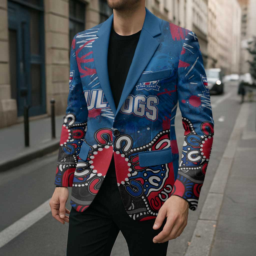 Personalized Western Bulldogs 100 Years Anniversary Blazer Aboriginal Dot Painting Graffiti Style