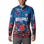Personalized Western Bulldogs 100 Years Anniversary Button Sweatshirt Aboriginal Dot Painting Graffiti Style