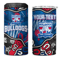 Personalized Western Bulldogs 100 Years Anniversary 4 in 1 Can Cooler Tumbler Aboriginal Dot Painting Graffiti Style