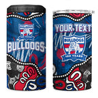 Personalized Western Bulldogs 100 Years Anniversary 4 in 1 Can Cooler Tumbler Aboriginal Dot Painting Graffiti Style