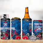 Personalized Western Bulldogs 100 Years Anniversary 4 in 1 Can Cooler Tumbler Aboriginal Dot Painting Graffiti Style
