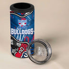 Personalized Western Bulldogs 100 Years Anniversary 4 in 1 Can Cooler Tumbler Aboriginal Dot Painting Graffiti Style