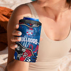 Personalized Western Bulldogs 100 Years Anniversary 4 in 1 Can Cooler Tumbler Aboriginal Dot Painting Graffiti Style