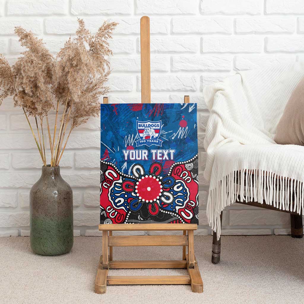 Personalized Western Bulldogs 100 Years Anniversary Canvas Wall Art Aboriginal Dot Painting Graffiti Style